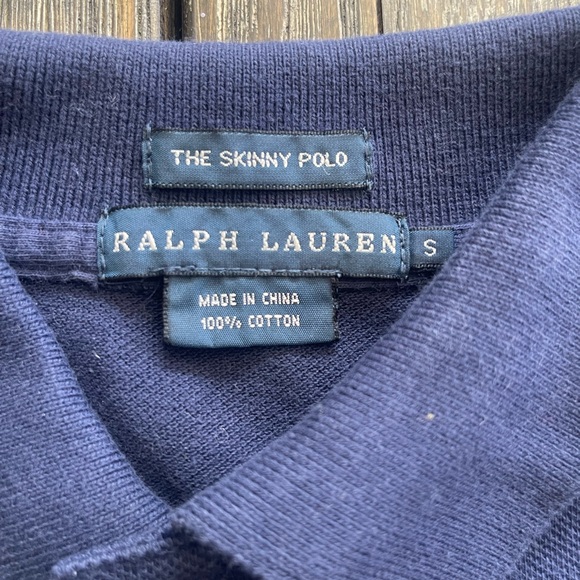 Polo Ralph Lauren Custom Slim Fit Triple Pony Polo Shirt Men’s Small Navy Blue - Picture 6 of 6